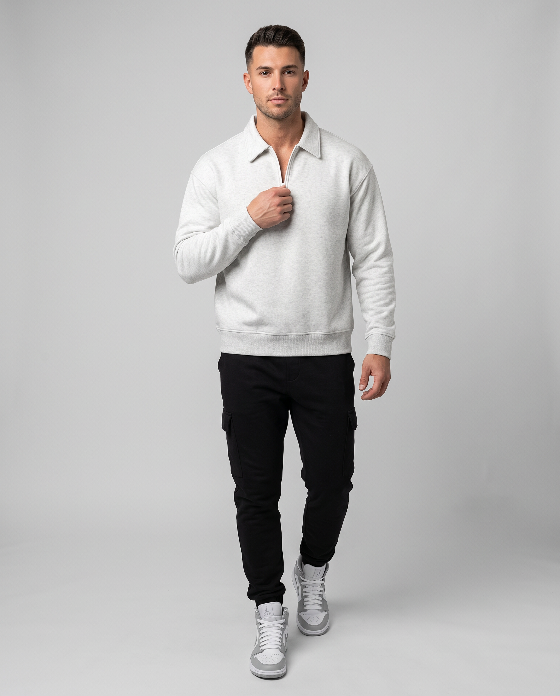 Mens Boxy Quarter-Zip Sweatshirt